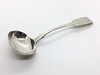 Victorian Solid Sterling Silver Sauce Ladle Exeter 1849 Fiddle Pattern 41g • 45£