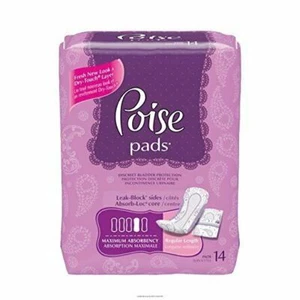 Poise Regular Pads Maximum Absorbency Leakage Protection Soft Side Shield 14ct - Picture 1 of 2