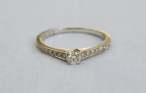 HERVORRAGENDER ROX RING 18 KT WEISSGOLD 0,30 kt RUNDER BRILLANTSCHLIFF DIAMANT 2,2 g - GRÖSSE M - Bild 1 von 14
