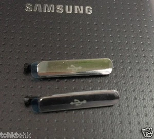 x2 Genuine Samsung Galaxy S5 G900i Charging USB Port Cover Silver black original - Picture 1 of 1