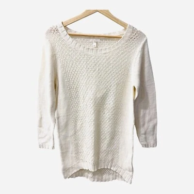 Suéter Tejido Marfil Suave Joie Maven Malla Para Mujer Talla Mediana Lino Algodón Nuevo con Etiquetas Foto 1 de 4