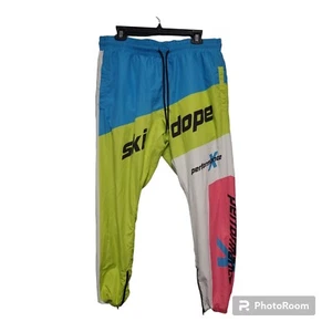 Authentic Dope Ski Wind Pants Size Xl Blue/Green/Pink - Picture 1 of 15