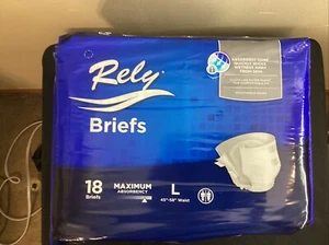 Rely Unisex Disposable Briefs Adult Large 18 Count Pack - Picture 1 of 4
