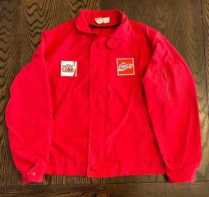 🔥🚨Vintage Coke Coca Cola Red Delivery Workers Jacket Red 42/44 Long Lrg Rare - Picture 1 of 9