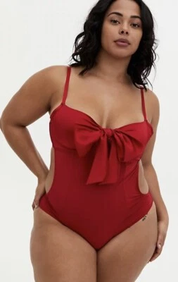 Body descarado satinado con aros lazo grande rojo tórrido para mujer talla 0 12 grande nuevo con etiquetas Foto 1 de 4