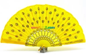 ABANICO AMARILLO BEAUTIFUL YELLOW HANDFAN FOR OSHUN OCHUN ABANICOS - Picture 1 of 2