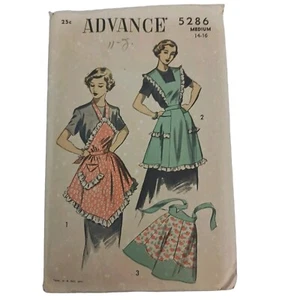 Vtg Advance Apron 1950's cut pattern 3 styles Rockabilly Grannycore #5286 - Picture 1 of 2