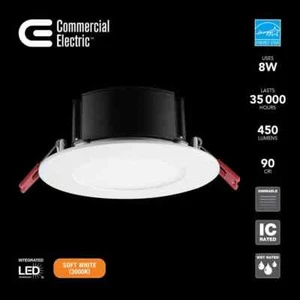 Commercial Electric Box on Top LED 4 in Round Canless Recessed Light 7-Pack - Picture 1 of 6
