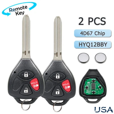 2x Llavero de coche remoto de 3 botones para Scion xB HYQ12BBY 2008 2009 2010 2011 2012 Foto 1 de 4