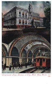 UNDETGROUND LOOP STATION AT CITY HALL,NY.VTG 1913 POSTKARTE *B7 - Bild 1 von 2