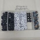Huge Lot Of Men's Suspenders Buttons Sew On Plastic Repair Over 250 Buttons 14oz