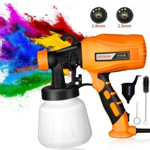 Electric Paint Sprayer HVLP High Power House Painting Paint Gun 2 Nozzles 900ML - Picture 1 of 14