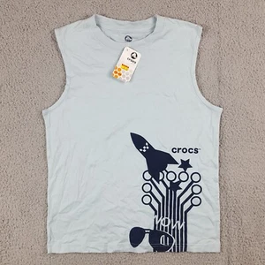 Crocs Shoes Rocket Space Kids Medium Youth Astronaut Sleeveless Tank Top T Shirt - Picture 1 of 6