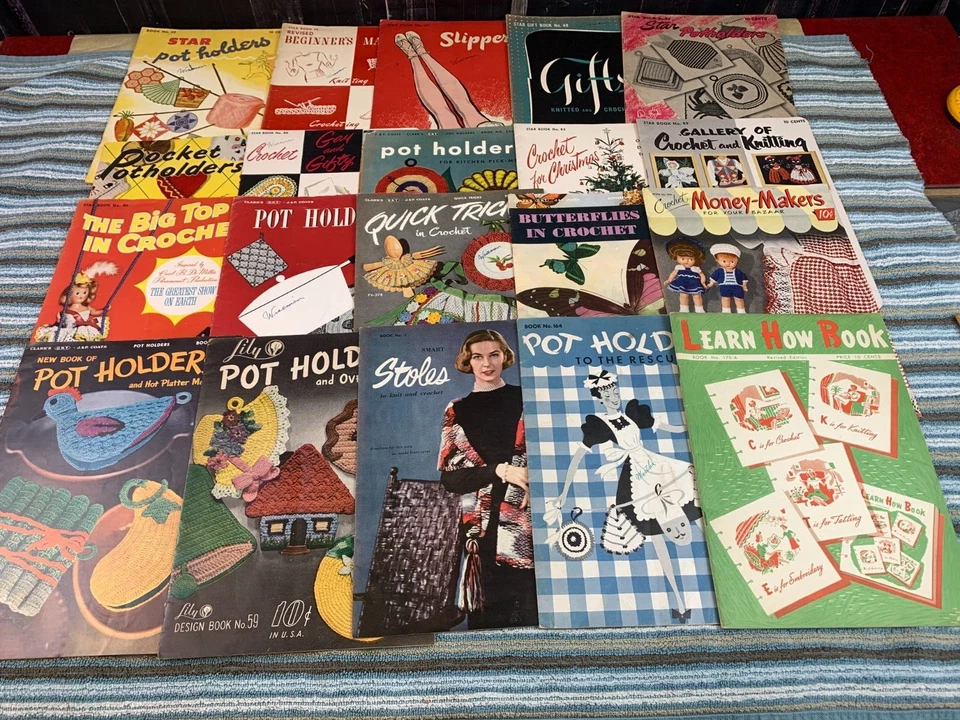 1941-1953 Lote de 20 REVISTAS ANTIGUAS DE CROCHET & KNIT, Star Book, Coats & Clark's Foto 1 de 4