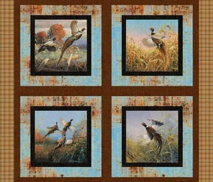 "Panel alto de 35" tela 100 % algodón Wild Wings faisán pájaro volador" por el panel - Imagen 1 de 1