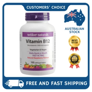Webber Natural Vitamin B12 Mecobalamin 1000 mcg 100 Tablets Tiredness Fatigue - Picture 1 of 6