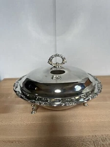 Vntg International Silver Plated Round Pedestal Casserole Serving Dish w/Lid 10" - Picture 1 of 18