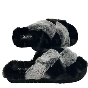 New SKECHERS Size 3 Women's Lovely Vibes Cozy Slides Comfy Luxe, Furry Slippers - Picture 1 of 12