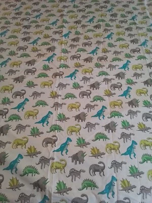 Hoja plana completa Pottery Barn Kids dinosaurio blanco prehistórico gris azul verde Foto 1 de 4