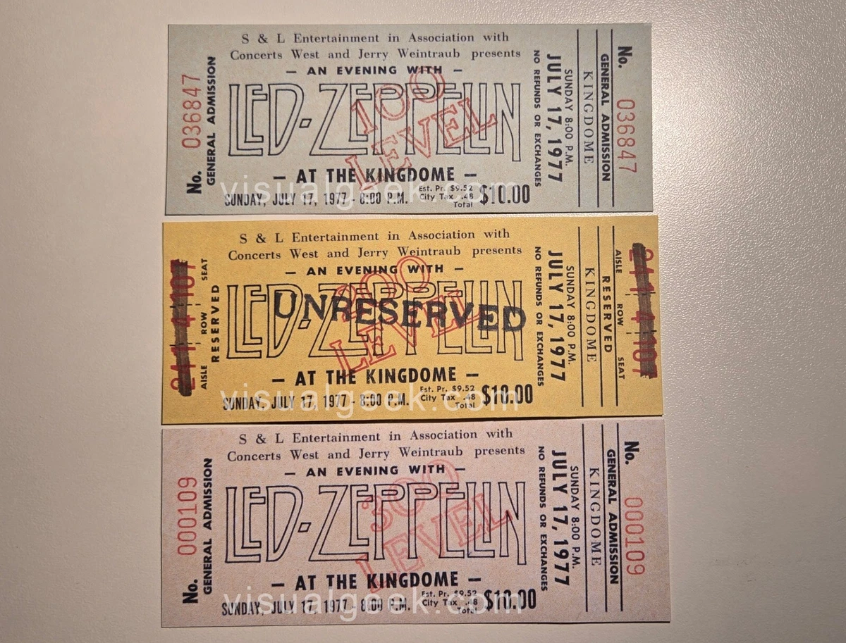 Led Zeppelin Collectibles Sold At Auction: Led Zeppelin 1980 U.S.