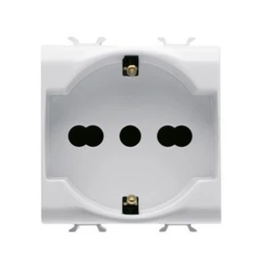 GEWISS GW 10204 PRESA SHUKO 2P+T 16A BIVALENTE CHORUS BIANCA - Foto 1 di 1