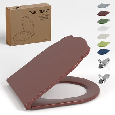 Duroplast WC Sitz Absenkautomatik Robuster Toilettendeckel D Form Leicht zu Rein - Bild 1 von 4