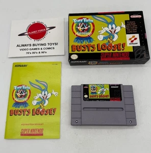 Tiny Toon Buster Bustos Sueltos con Caja y Manual Super Nintendo SNES Juego Funciona - Imagen 1 de 2