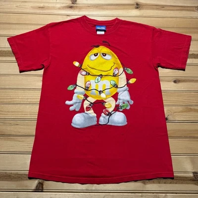 Camisa engraçada vintage anos 90 amarela M&M's luzes de Natal férias chocolate média - Imagem 1 de 4