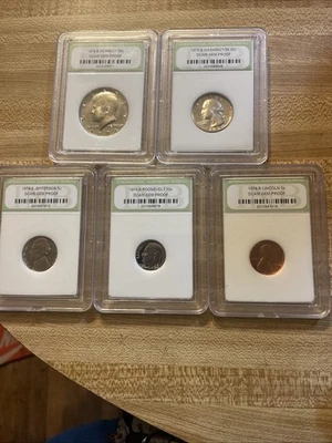 Set of 1974-S Gem Proof .01C-.05C-.10C-.25C-.50 KENNEDY DCAM - Image 1 of 4