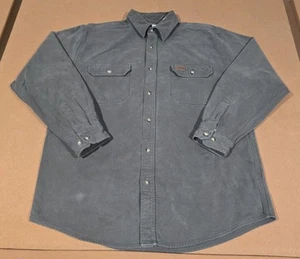 Camisa Carhartt Para Hombres Grande Sarga Verde Ropa de Trabajo Abotonada Manga Larga S149 - Imagen 1 de 13