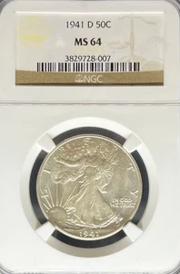 1941-D Walking Liberty Half Dollar MS64 NGC (#PA3829728007) - Picture 1 of 2