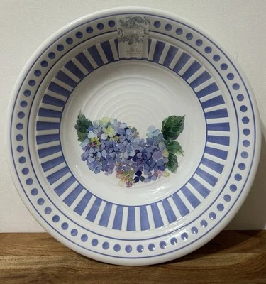 Shabby Chic Floral Hortensia Azul Blanco Melamina 14" Cuenco para Servir Primavera Verano Foto 1 de 4