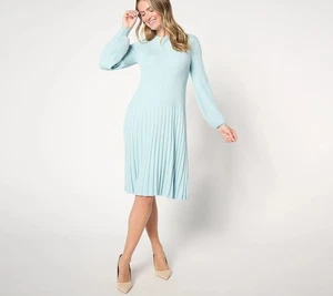 SCHÖNES by Lawrence Zarian Pulloverkleid normal Ballonärmel Aqua Mist L Ne - Bild 1 von 1