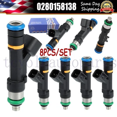 Juego de 8 inyectores de combustible mejorados de 5,4 L 0280158138 aptos para: Ford F150 2007-2008 Foto 1 de 4