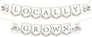Jollyboom Locally Grown Baby Shower Banner for Boys Girls, Multicolored - Picture 1 of 6