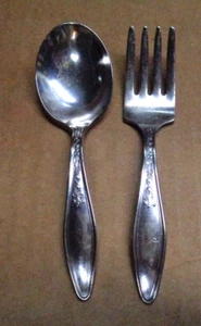 Vtg STRATFORD Plate Special BABY Silverware SPOON & FORK Set/2 - Picture 1 of 6