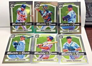 2017 Donruss Optic Masters of the Game Lot 6 w/George Brett,Ryne Sandberg,Piazza