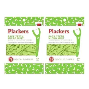 Pack of 2 Back Teeth Micro Dental Flossers, for Back Teeth Mint Flavor, 75 Count - Picture 1 of 14