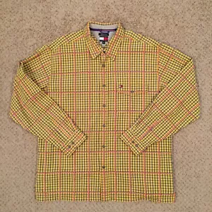 Camisa Tommy Jeans Para Hombre XL Amarilla A Cuadros Manga Larga Abotonada - Imagen 1 de 11