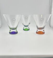 Dansk Spectra Cocktail Martini Glasses Set of 3 Rainbow Colors MCM 5.5 Oz.