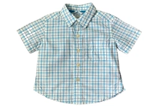 The Children's Place Boys Blue Plaid Button Down Shirt Sz 6-9 Months NWT - Picture 1 of 2