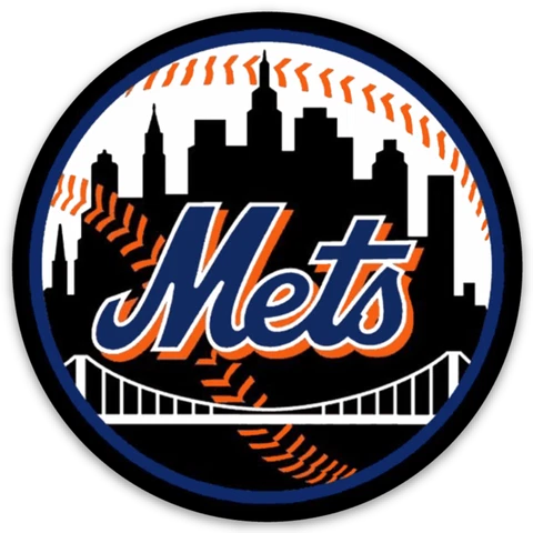 New York Mets Orange & Black Classic Baseball Logo Type Die-Cut Round MAGNET Cover