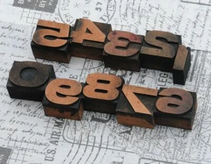 0-9 Zahlen 27 mm Plakatlettern letterpress Lettern Ziffern Stempel Typografie... - Bild 1 von 2