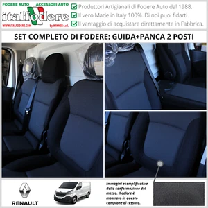 SITZBEZÜGE nach Maß RENAULT TRAFIC Letzter Typ Schonbezüge VERSCHIEDENE FARBEN - Bild 1 von 5