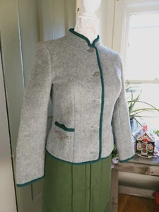 Boos Austrian Style Vintage Nordic Felted Boiled Wool Jacket Cardigan Womens 36 - Picture 1 of 22