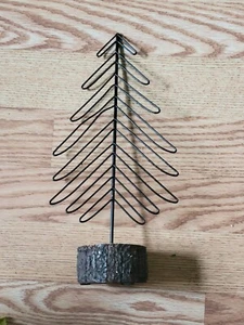 CHRISTMAS RUSTIC TREE DECOR SET OF TWO TREE BASE METAL TREE - Picture 1 of 2