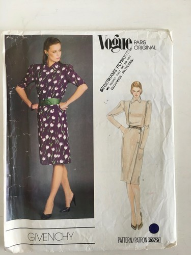 Abito giacca vintage Vogue Paris originale 2679 GIVENCHY avvolgente taglia 12