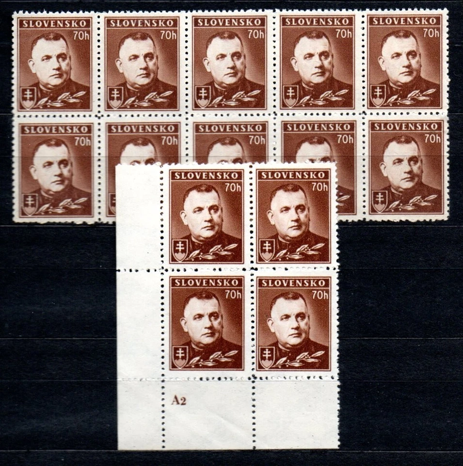 Slovakia,  Jozef Tiso Mi. 68 plate mark A 2 - Image 1 of 1