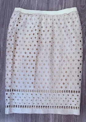 Falda Roja Valentino Beige Dorado Brillante Talla 2-Hecha en Italia - Forrada, Elegante Foto 1 de 4