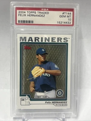 2004 Topps Traded #T144 Felix Hernandez Rookie Card PSA 10 - Image 1 of 3